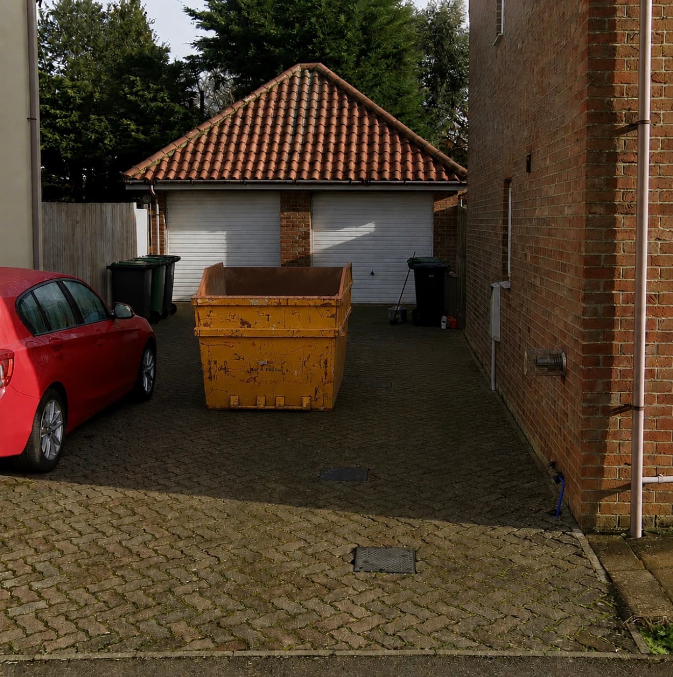 Skip hire in use during a property clearance